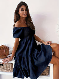 Thumbnail for Full Size Ruffled Off-Shoulder Short Sleeve Dress