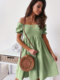Thumbnail for Full Size Ruffled Off-Shoulder Short Sleeve Dress