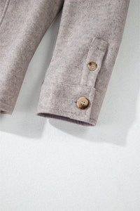 Thumbnail for Button Up Collared Neck Long Sleeve Jacket