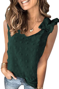 Thumbnail for Full Size Swiss Dot V-Neck Tank