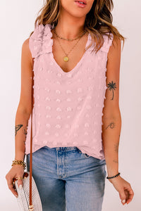 Thumbnail for Full Size Swiss Dot V-Neck Tank