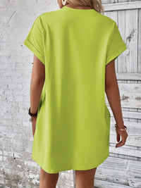 Thumbnail for Round Neck Short Sleeve Mini Dress