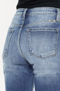 Thumbnail for Kancan High Waist Distressed Hem Detail Cropped Straight Jeans