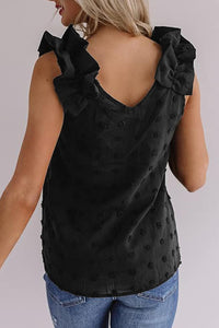 Thumbnail for Full Size Swiss Dot V-Neck Tank