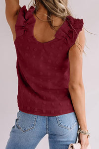Thumbnail for Full Size Swiss Dot V-Neck Tank