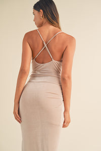 Thumbnail for Mable Draped Detail Midi Dress