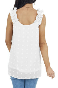 Thumbnail for Full Size Swiss Dot V-Neck Tank