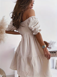 Thumbnail for Full Size Ruffled Off-Shoulder Short Sleeve Dress