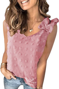 Thumbnail for Full Size Swiss Dot V-Neck Tank