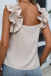 Thumbnail for Mimosas On Me Ruffled Tank Top