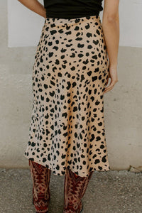 Thumbnail for Slit Printed Midi Skirt