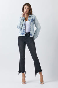 Thumbnail for RISEN Button Up Washed Denim Jacket