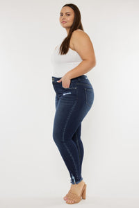 Thumbnail for Kancan Full Size Cat's Whiskers Raw Hem High Waist Jeans