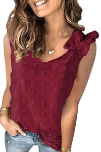 Thumbnail for Full Size Swiss Dot V-Neck Tank