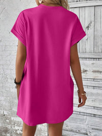Thumbnail for Round Neck Short Sleeve Mini Dress
