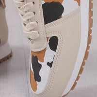 Thumbnail for Tied Printed PU Leather Athletic Sneakers