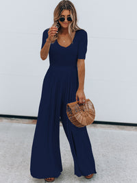 Thumbnail for Scoop Neck Short Sleeve Jumpsuit
