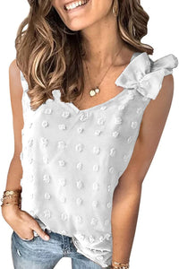 Thumbnail for Full Size Swiss Dot V-Neck Tank