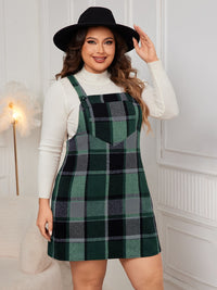 Thumbnail for Honey Plus Size Plaid Wide Strap Overall Dress
