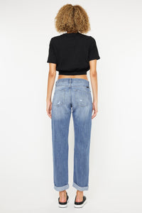 Thumbnail for Kancan Mid Rise Distressed Straight Jeans