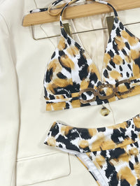 Thumbnail for Animal Print Halter Neck Bikini