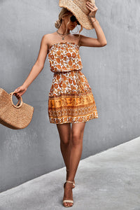 Thumbnail for Bohemian Strapless Mini Dress