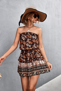Thumbnail for Bohemian Strapless Mini Dress