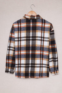 Thumbnail for Plaid Button Front Shirt Jacket with Breast Pockets