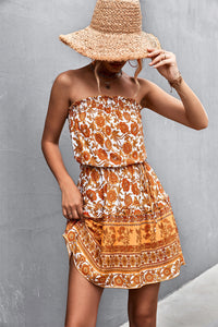 Thumbnail for Bohemian Strapless Mini Dress