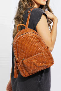 Thumbnail for SHOMICO Certainly Chic Faux Leather Woven Backpack