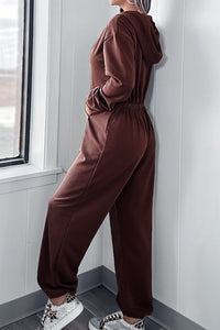Thumbnail for Full Size Drawstring Long Sleeve Jumpsuit