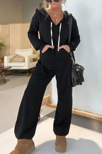 Thumbnail for Full Size Drawstring Long Sleeve Jumpsuit