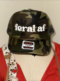 Thumbnail for Feral AF- 3D Embroidered Otto Foam Trucker Hat