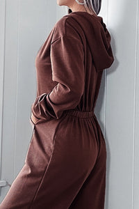 Thumbnail for Full Size Drawstring Long Sleeve Jumpsuit