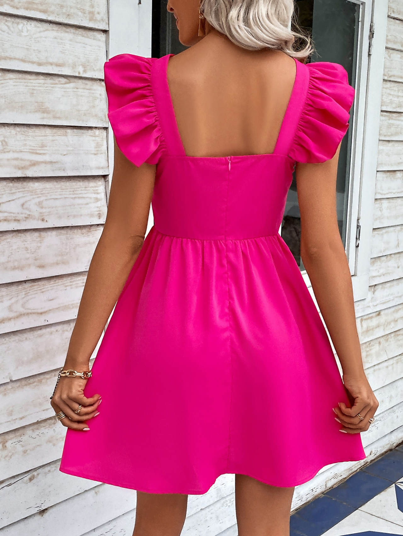 Pretty in Pink Ruffled Sleeve Mini Dress