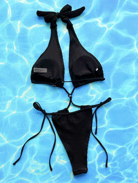 Thumbnail for Halter Neck Side Tie One-Piece Swimsuit